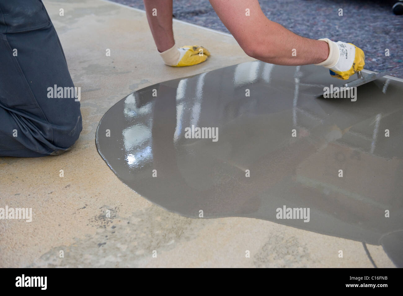 Concrete filler on the ground Stock Photo Alamy