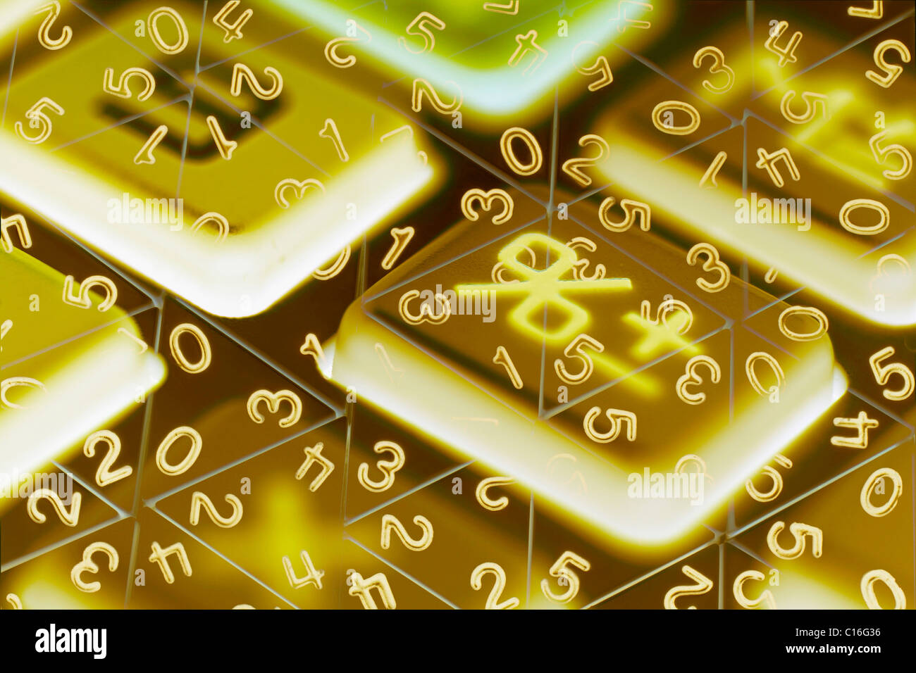 Calculator with number puzzle game Stock Photo Alamy