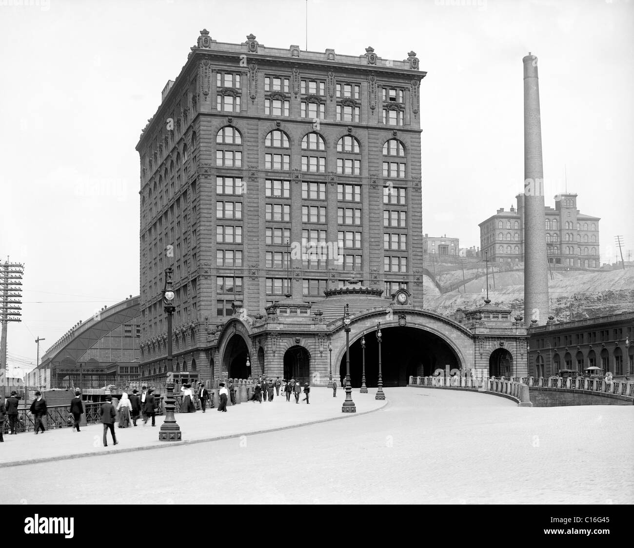 Union Station, Pittsburgh, Pennsylvania circa 1905 Stock Photo