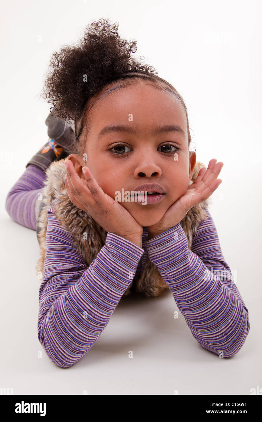 portrait of a african american little girl Stock Photo - Alamy
