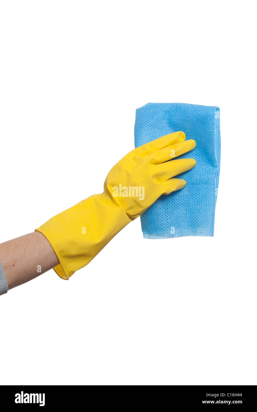 A Person Wiping window with Rag Stock Photo - Alamy