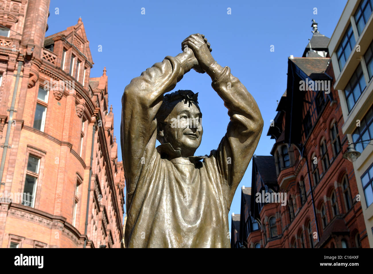 Brian Clough statue, Nottingham city centre, England, UK Stock Photo