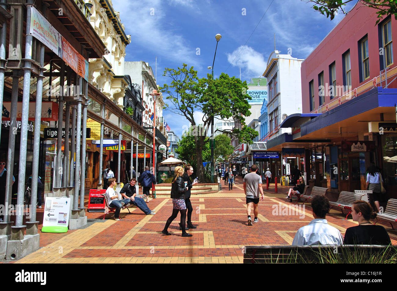 Pedestrianised Cuba Street, Wellington, Wellington Region, North Island, New Zealand Stock Photo