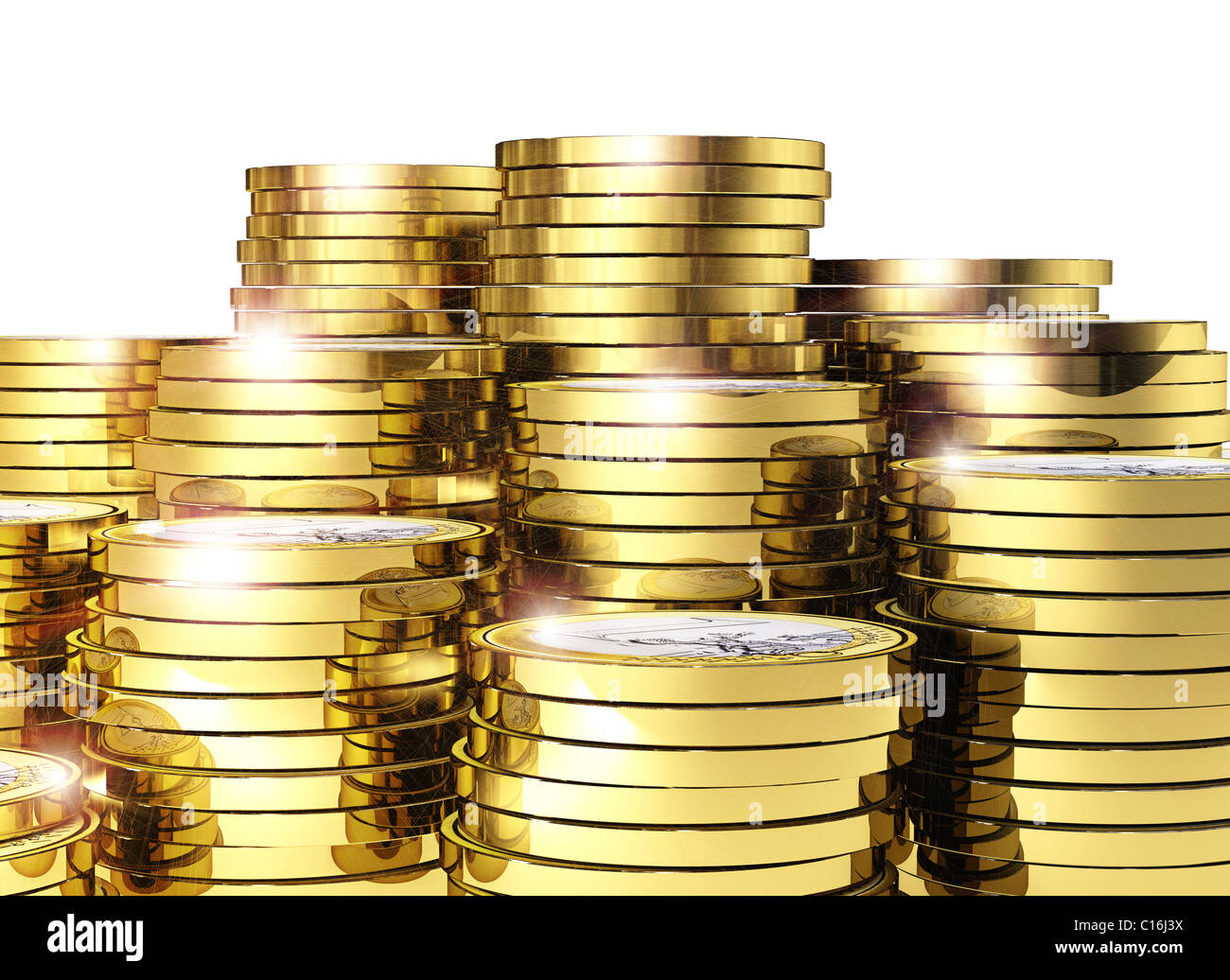 3d euro coin on white background Stock Photo - Alamy
