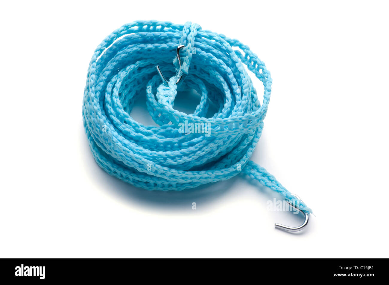 object on white braided plastic rope Stock Photo Alamy