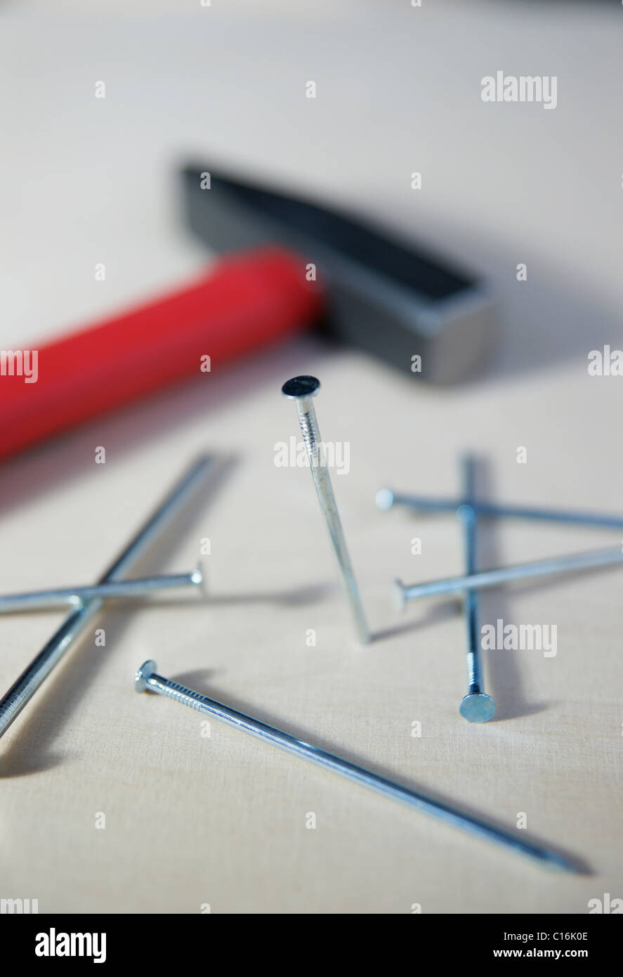 Hammer and nails Stock Photo Alamy