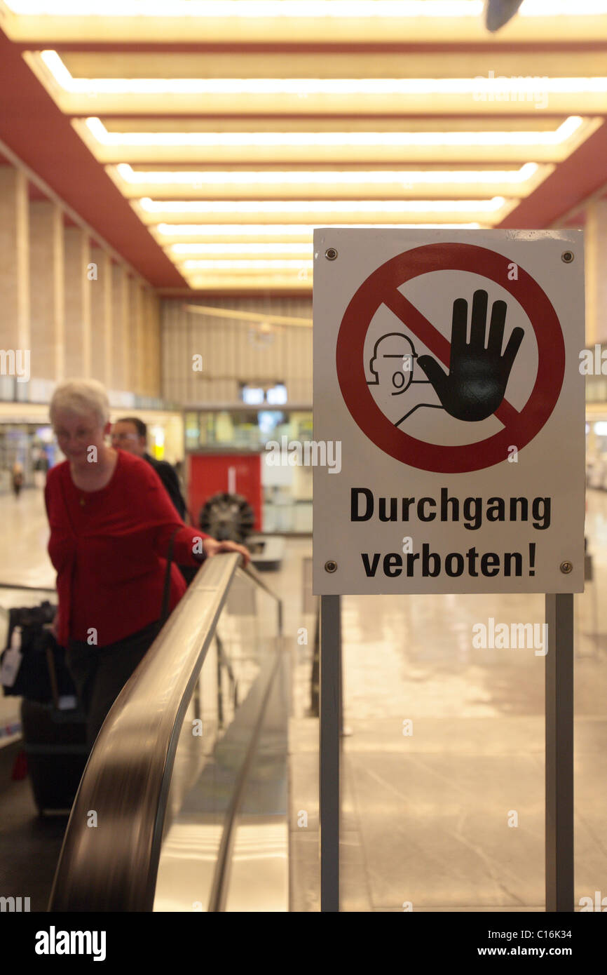 No thoroughfare sign at Berlin Tempelhof Airport, Berlin, Germany, Europe Stock Photo