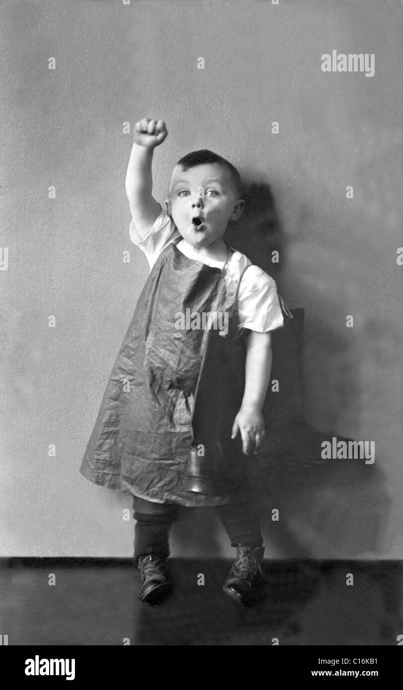 Historic photograph, child balling a fist Stock Photo