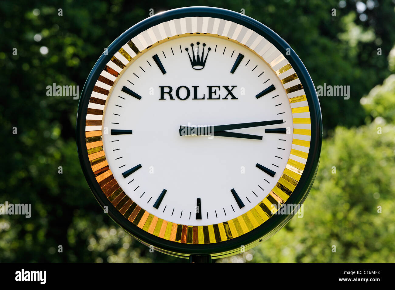 Clock in a Rolex watch design, North Rhine-Westphalia, Germany, Europe  Stock Photo - Alamy