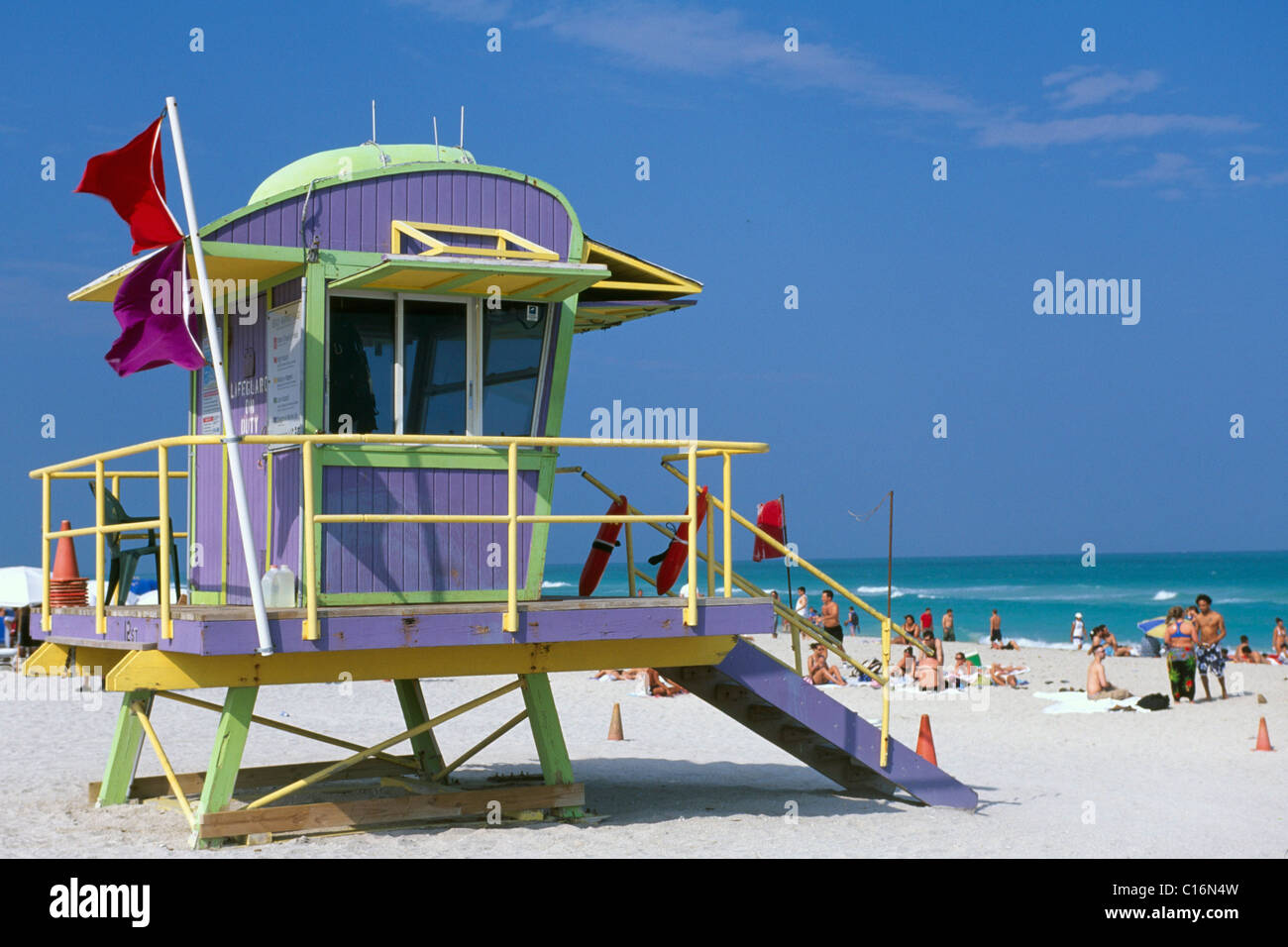 Life Guard, South Beach, Miami Beach, Miami, Florida, USA Stock Photo