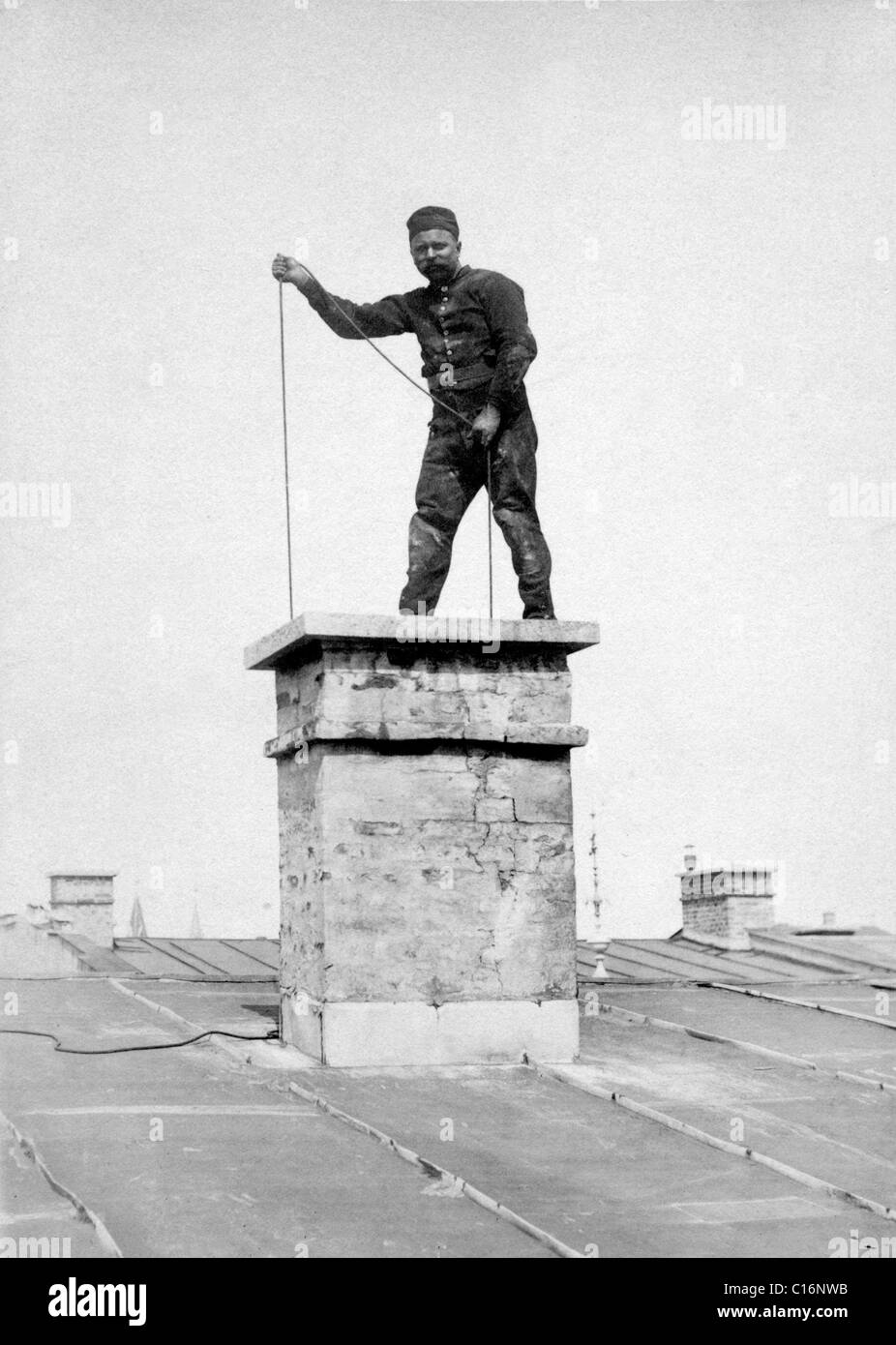 Historic photograph, chimney sweep Stock Photo