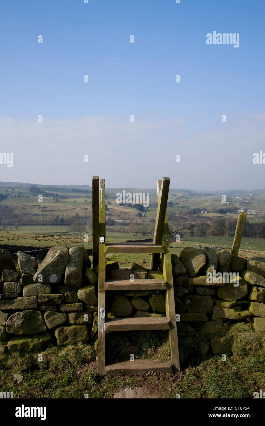 Stile on Hadrians Wall National Trail near Walltown, Northumberland