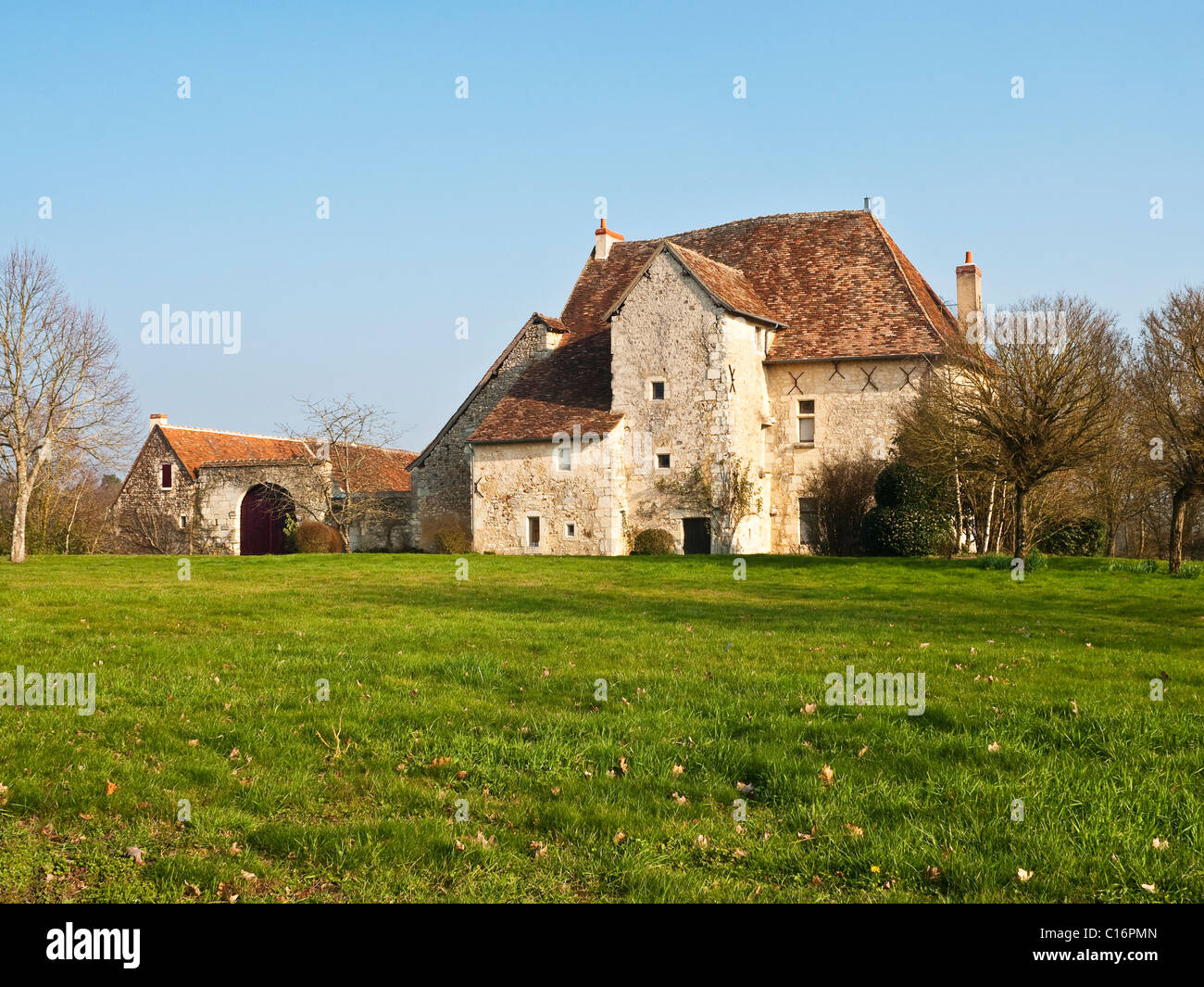 16/17th century country manor house - Indre-et-Loire, France. Stock Photo