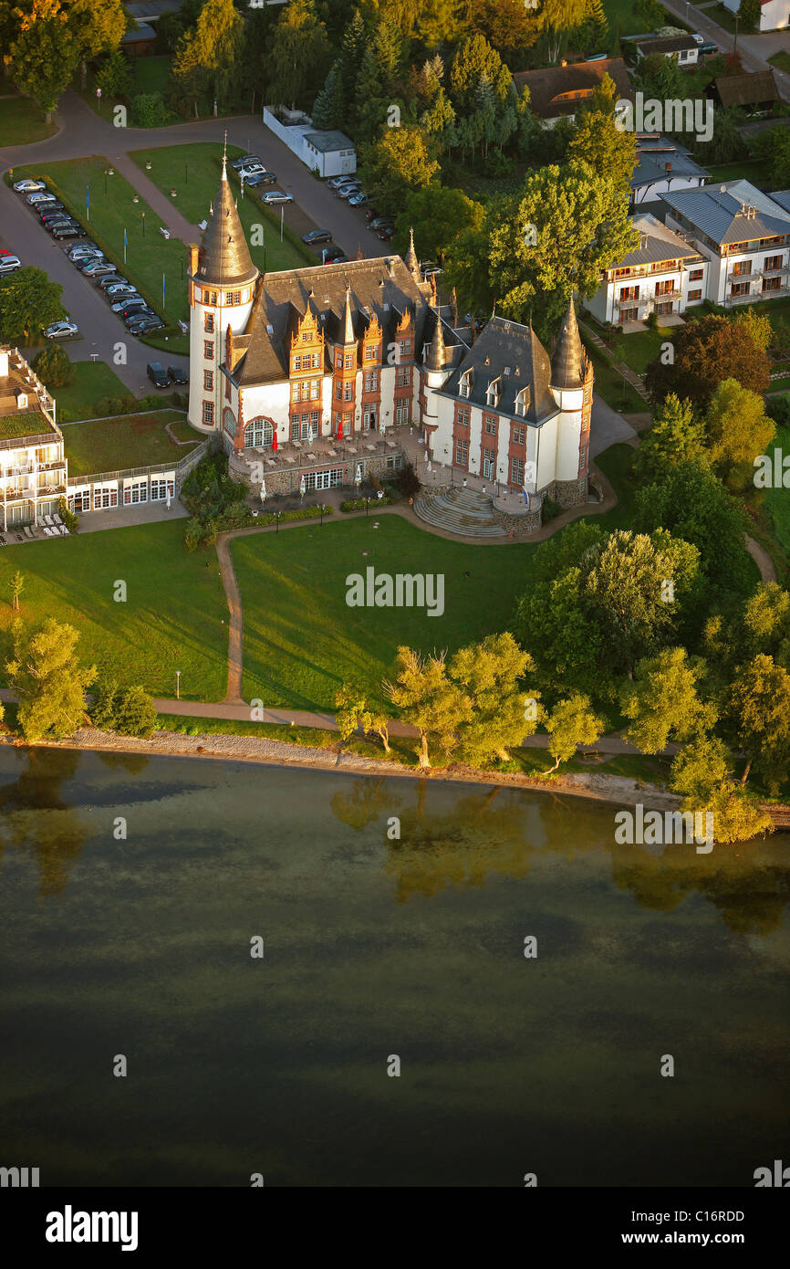 Aerial photograph, Klink Castle, Mueritz, Mecklenburg-Western Pomerania, Germany, Europe Stock Photo