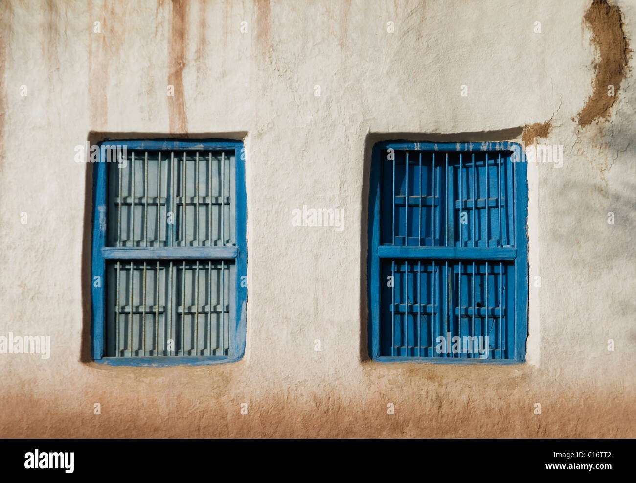 Closed windows of a house, Vaishno Devi, Katra, Jammu And Kashmir, India Stock Photo