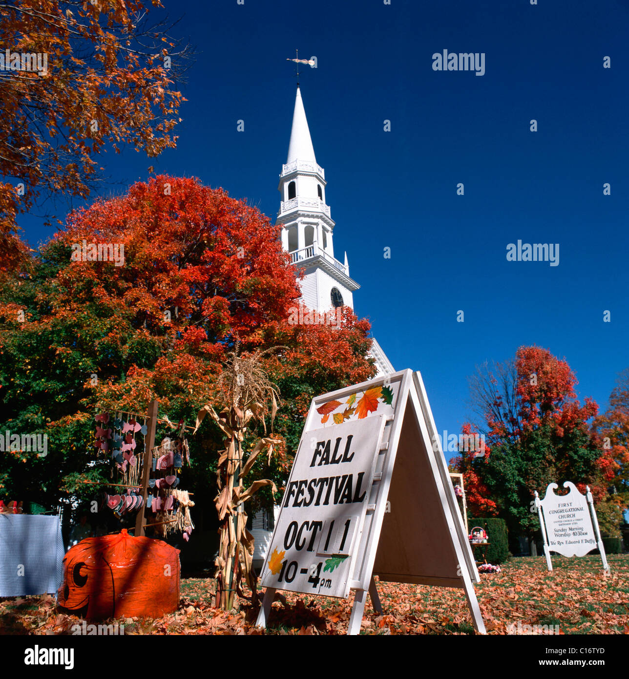 Autumn festival on the countryside, Indian summer, Massachusetts, New ...