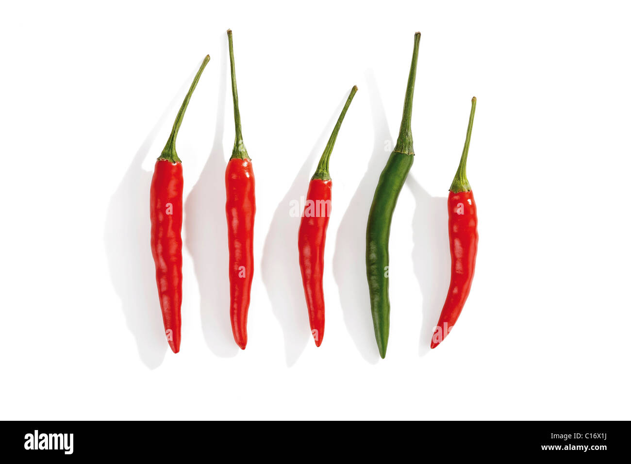 Red and green Thai chillies Stock Photo Alamy