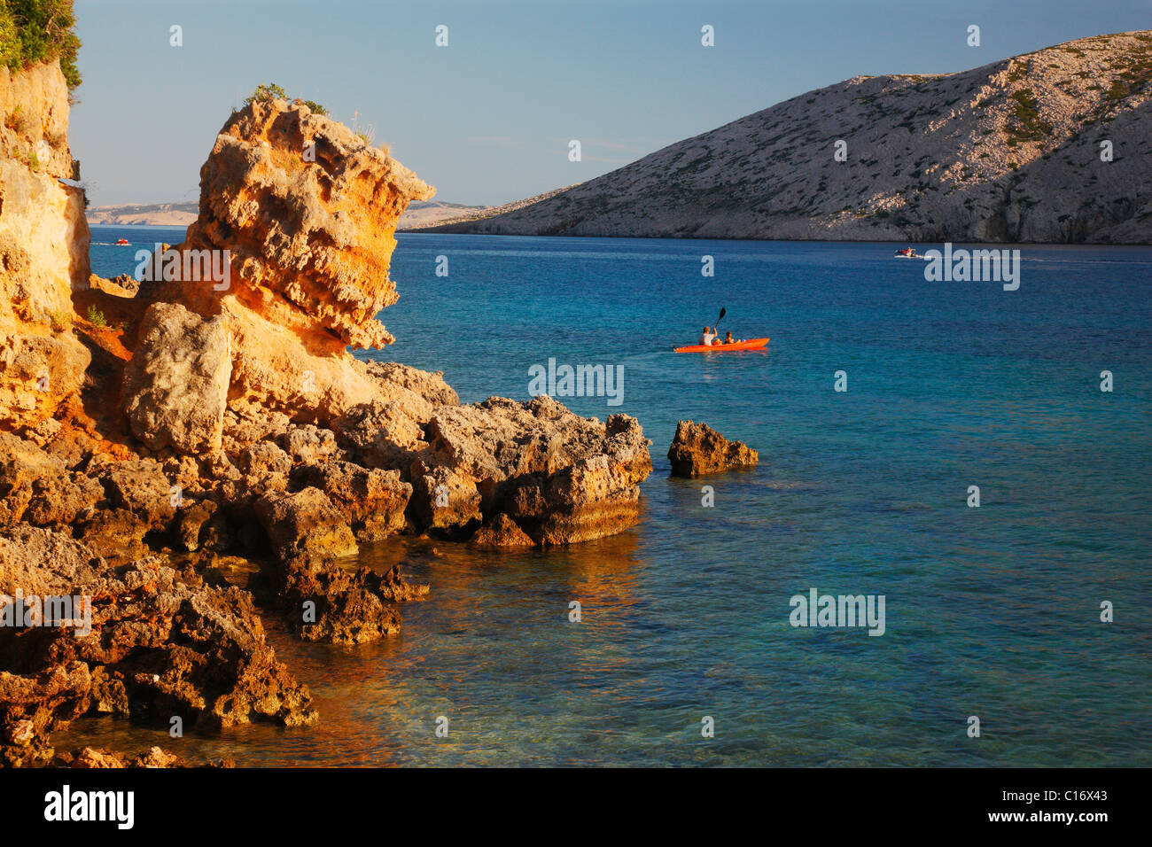 Rocky seaside on island Rab in Croatia Stock Photo