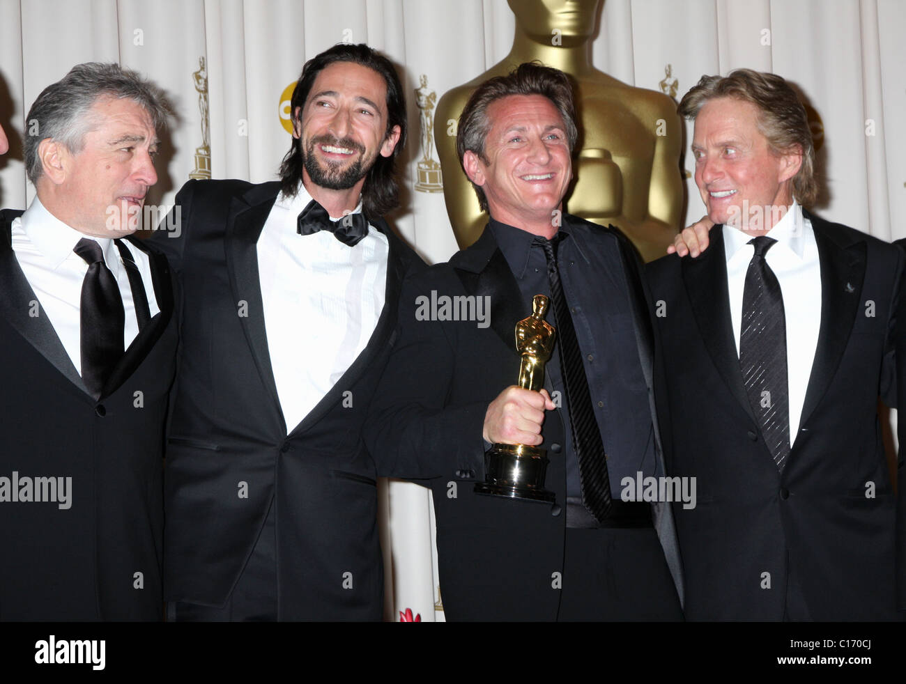 Robert De Niro, Adrien Brody , Sean Penn and Michael Douglas The 81st  Annual Academy Awards (Oscars) - Press Room at the Kodak Stock Photo - Alamy