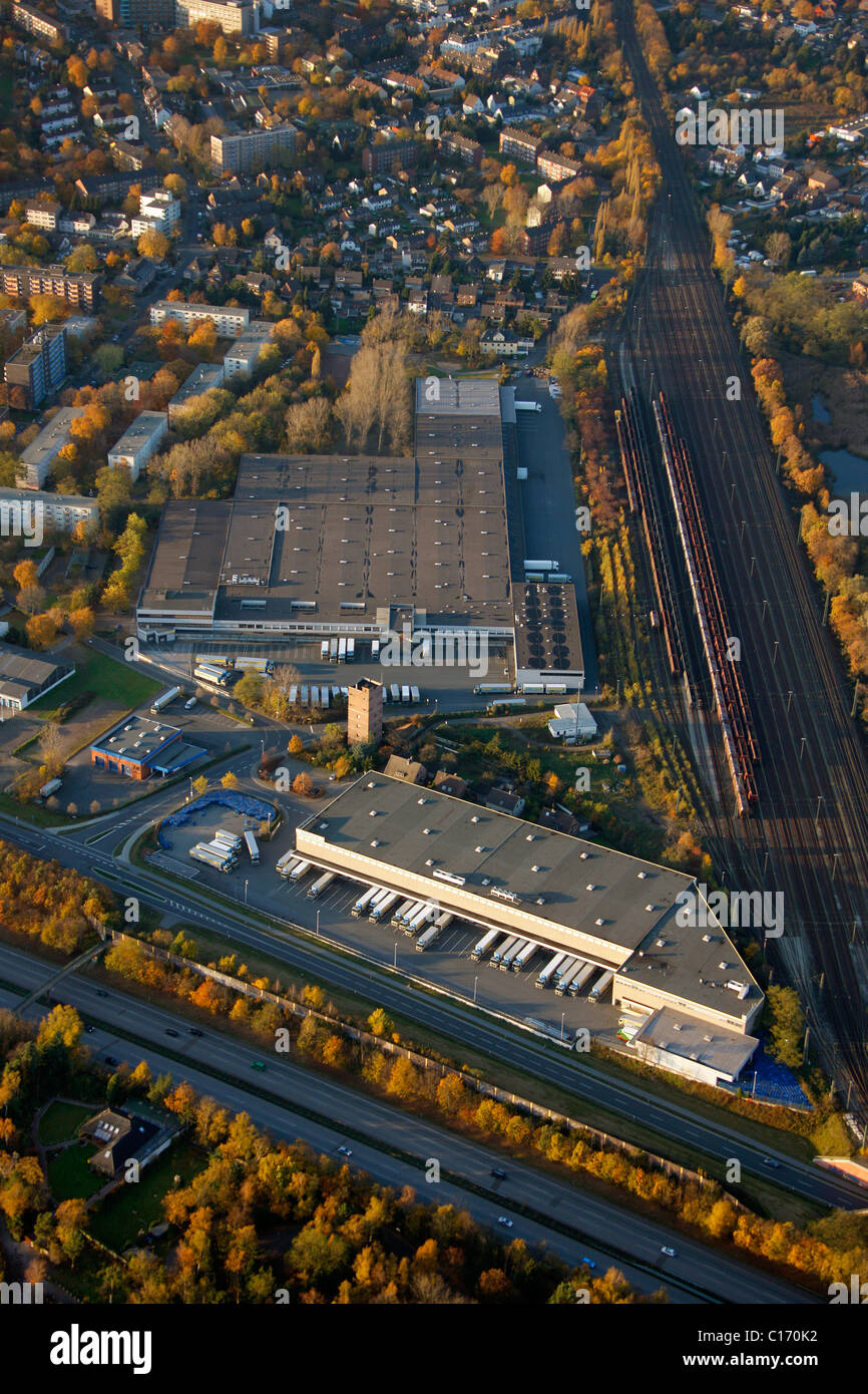 Aerial view, EDEKA administrative centre, Moers, North Rhine-Westphalia, Germany, Europe Stock Photo