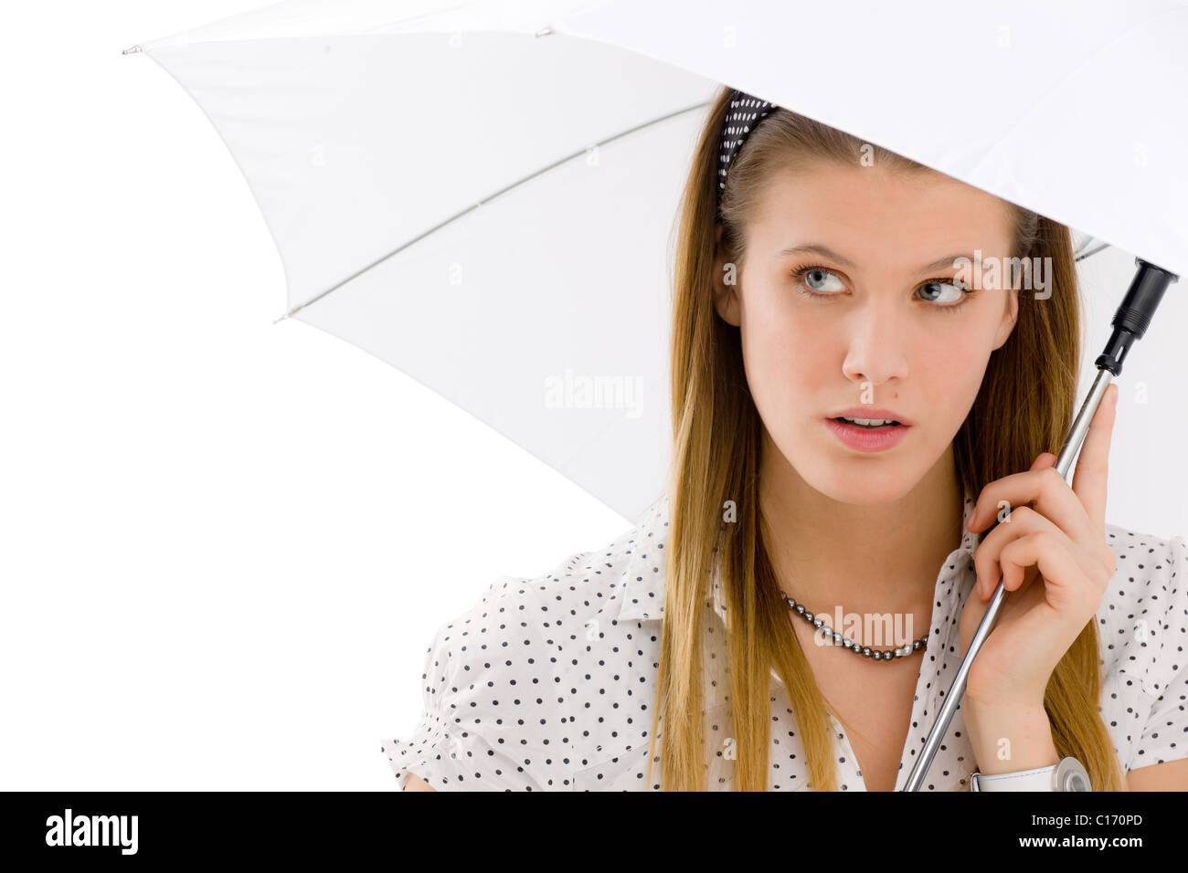 designer umbrella woman