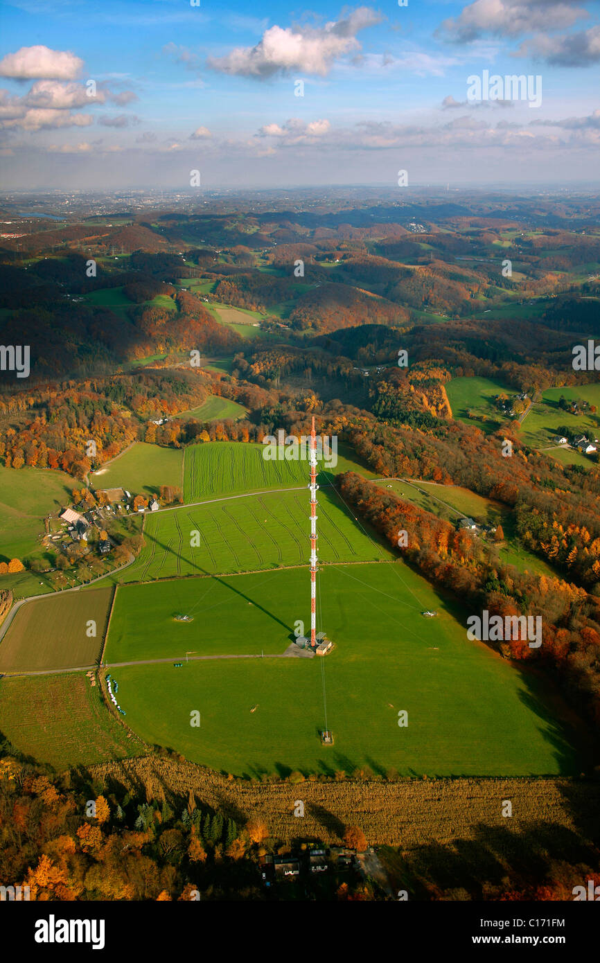 Aerial picture, Langenberg, Langenberg WDR emitter, Velbert, Ruhr Area, North Rhine-Westphalia, Germany, Europe Stock Photo