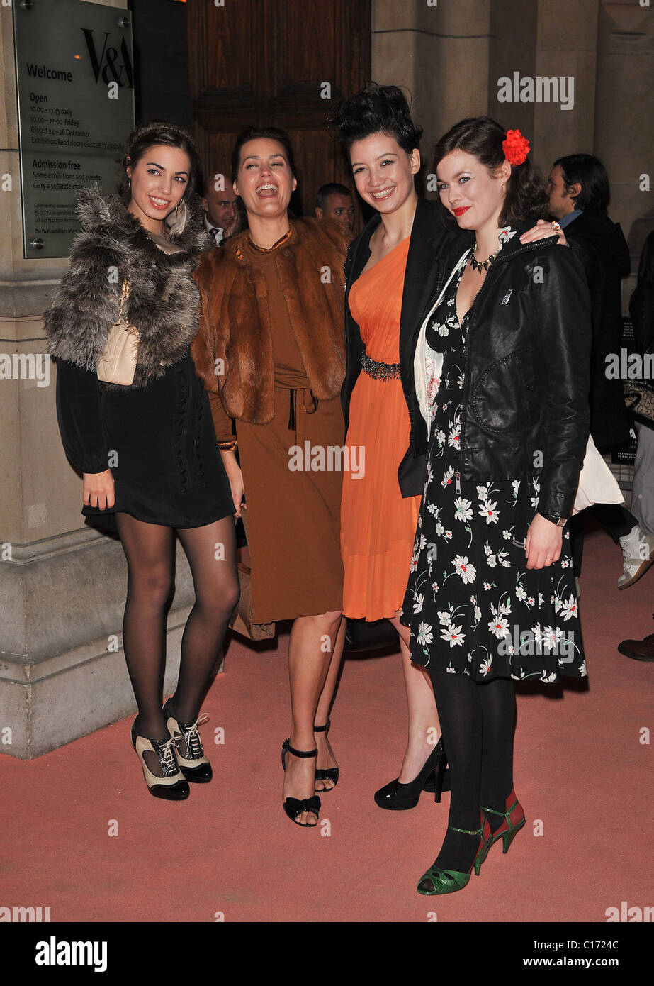 Amber Le Bon, Yasmine Le Bon, Daisy Lowe, Jasmine Guinness Hats: An Anthology by Stephen Jones - private view held at the Stock Photo