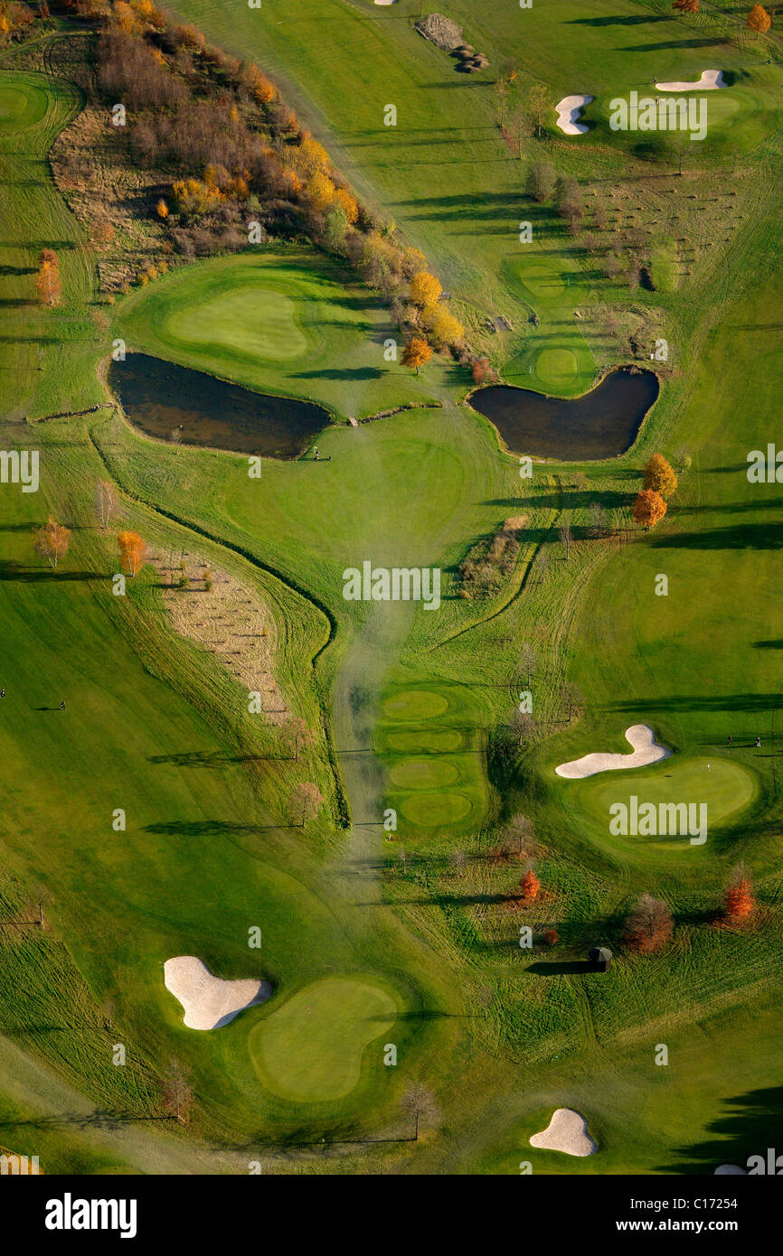 Aerial picture, Velbert Gut Kuhlendahl golfclub, Neviges, Velbert, Ruhr area, North Rhine-Westphalia, Germany, Europe Stock Photo