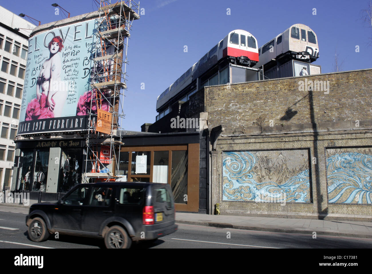 Beth Ditto Huge billboards advertising launch of new style magazine,'LOVE' appear in Shoreditch, East London. Conde Nast are Stock Photo