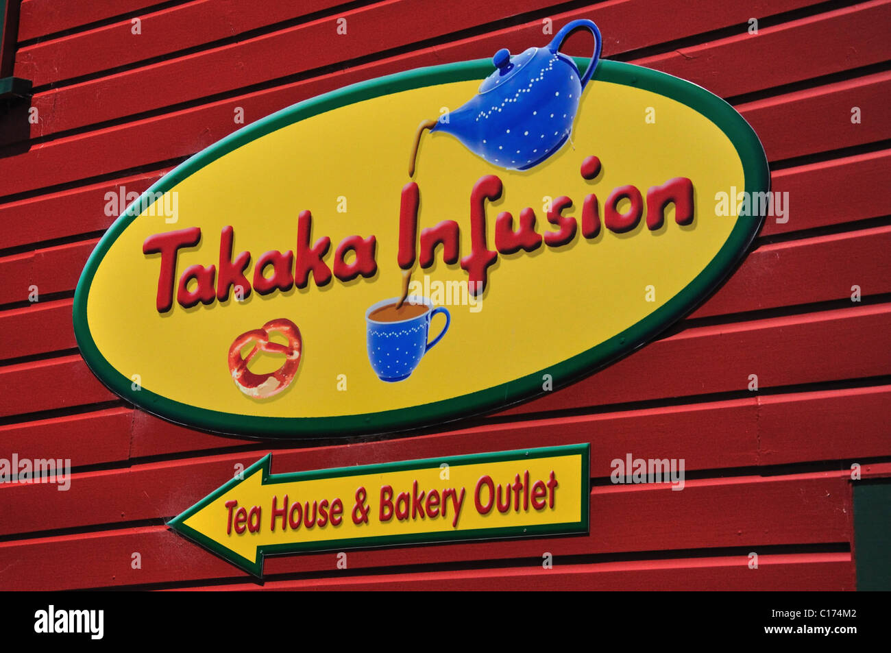 'Takaka Infusion' Tea House sign, Commercial Street, Takaka, Nelson