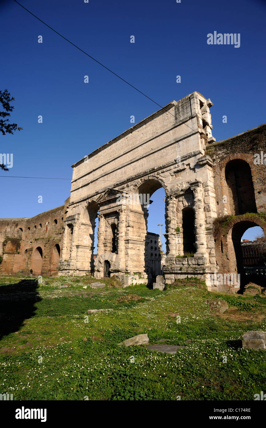 italy, rome, porta maggiore, ancient roman gate Stock Photo