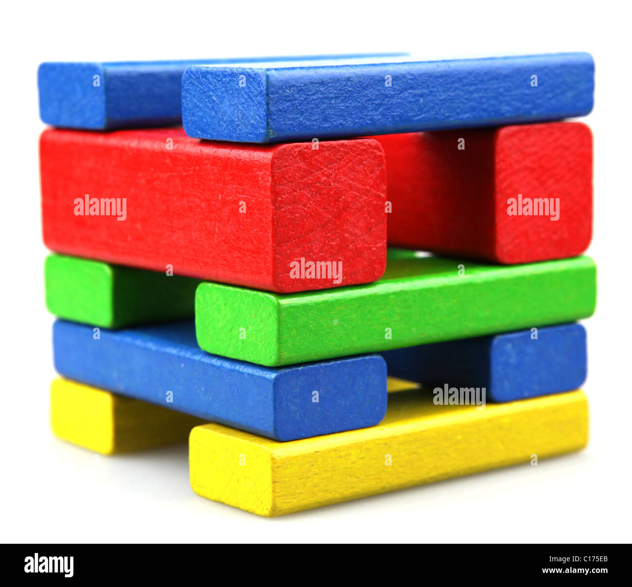 Wooden building blocks Stock Photo