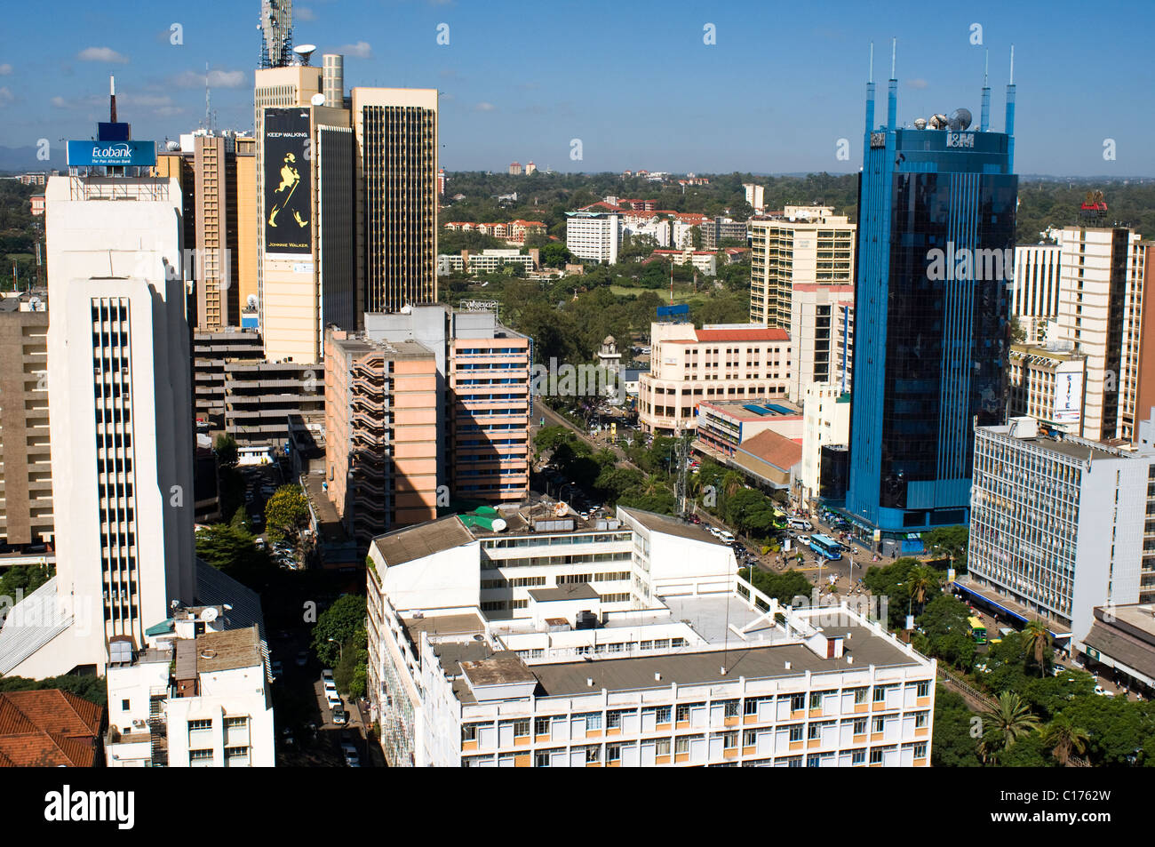 Aerial view of city looking northwest nairobi kenya Stock Photo - Alamy