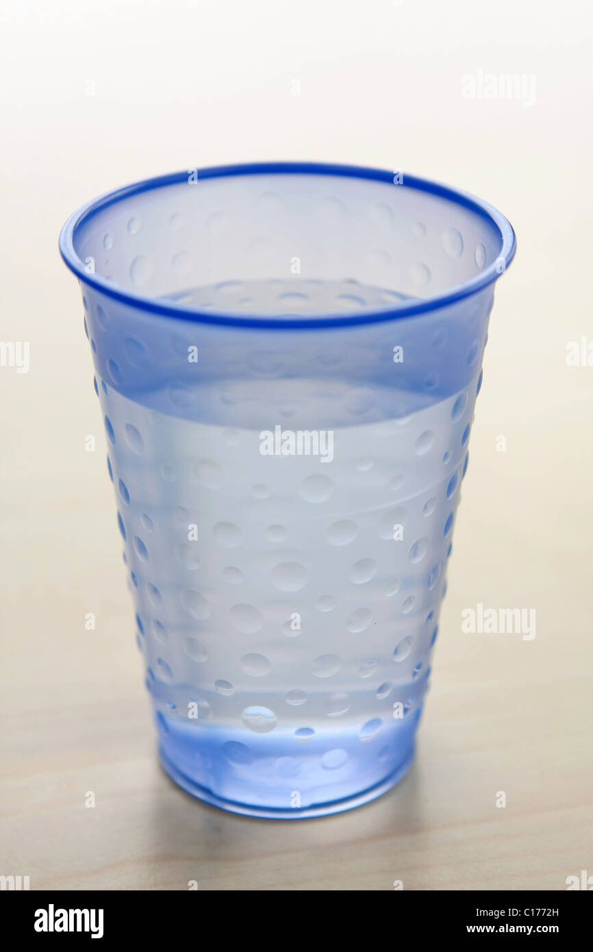 Blue Plastic Water Cups Stock Photo - Download Image Now - Blue