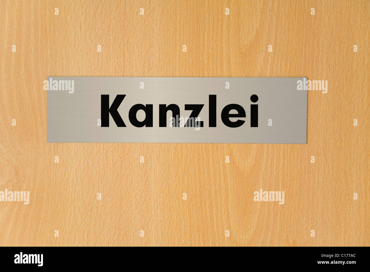 Doorplate marked Kanzlei, Chancellery Stock Photo
