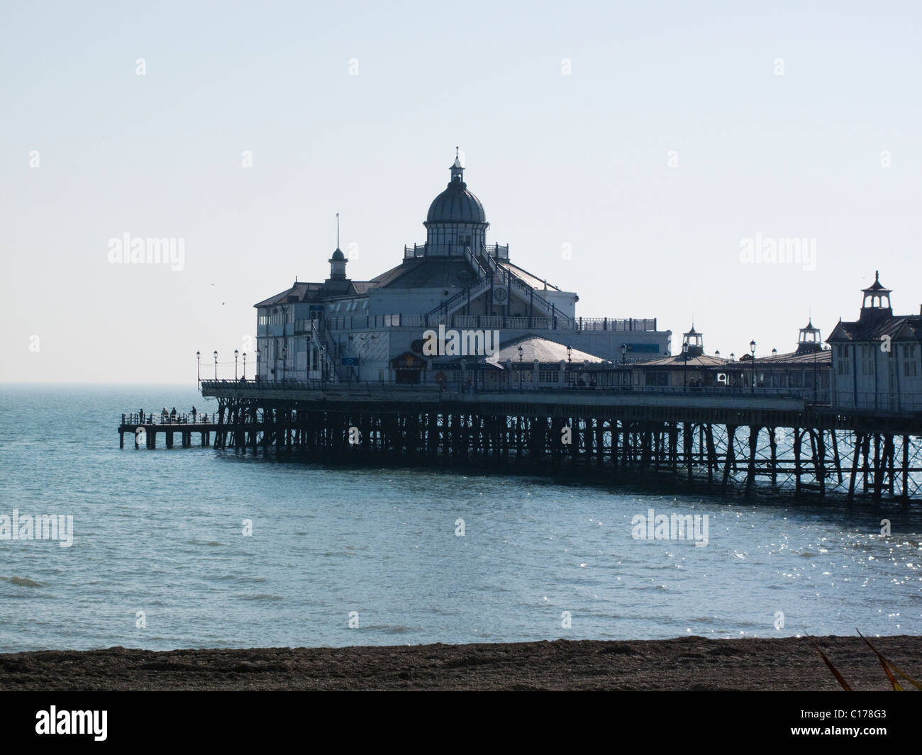 Eastbourne pier on the English Channel in East Sussex Stock Photo