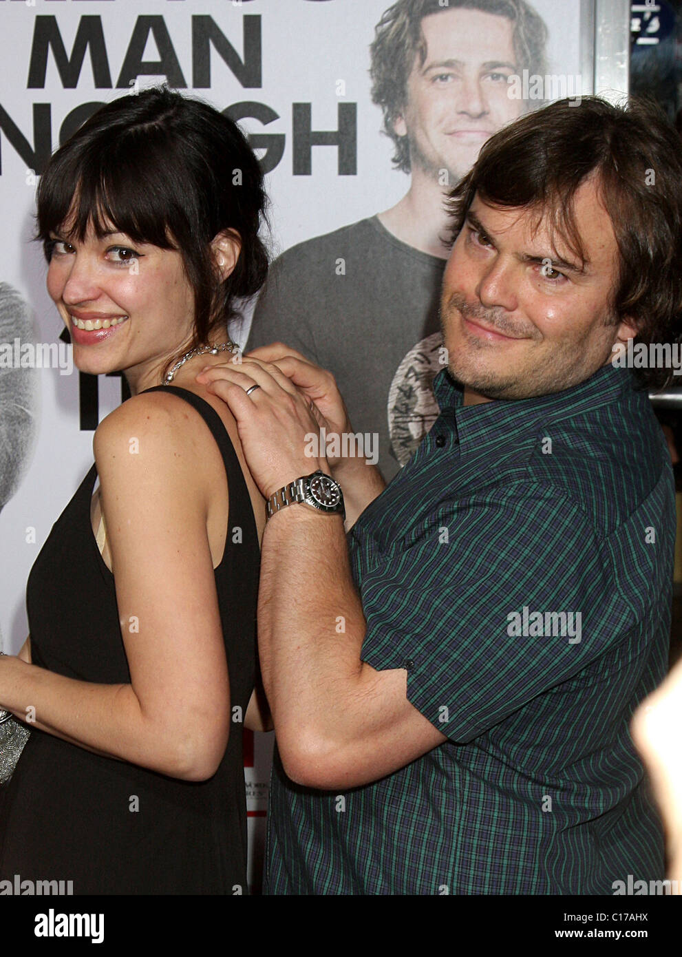 Jack Black and Tanya Haden attends the Los Angeles Premiere of 'I Love You, Man' held the Mann's