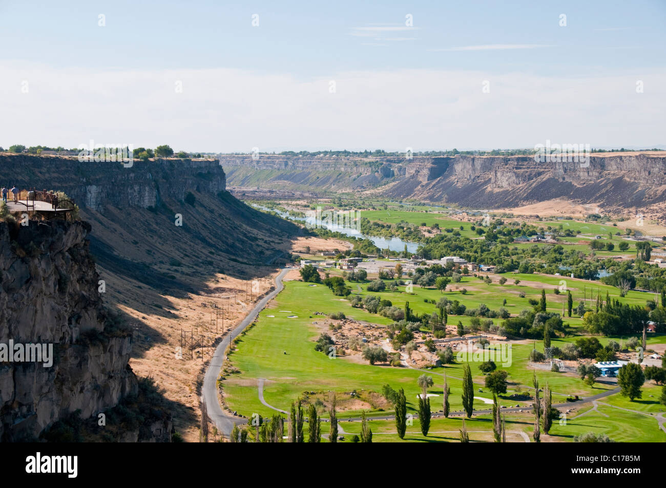 Snake River Canyon & Bridge,Hwy 21,Golf Courses,Twin Falls,Idaho Stock