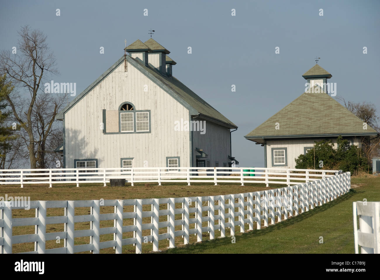 Kentucky Horse Park; A working horse farm featuring two museums, twin theaters, and nearly 50 different breeds of horses. Stock Photo