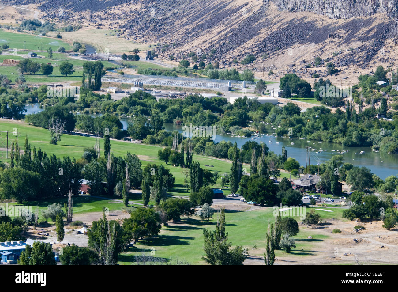 nake River Canyon & Bridge,Hwy 21,Golf Courses,Twin Falls,Idaho Stock