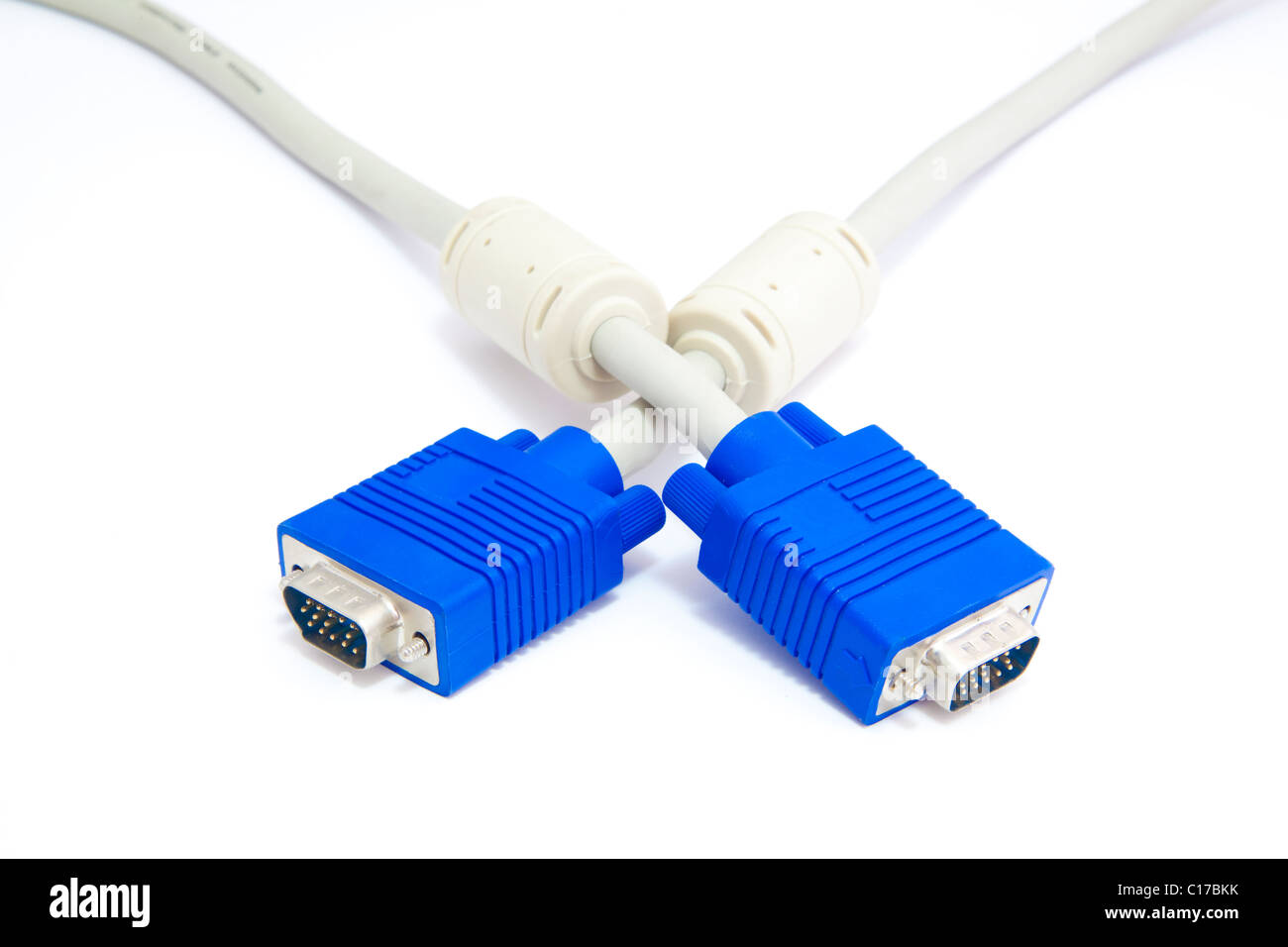 Vga connector with plug isolated cable Stock Photo