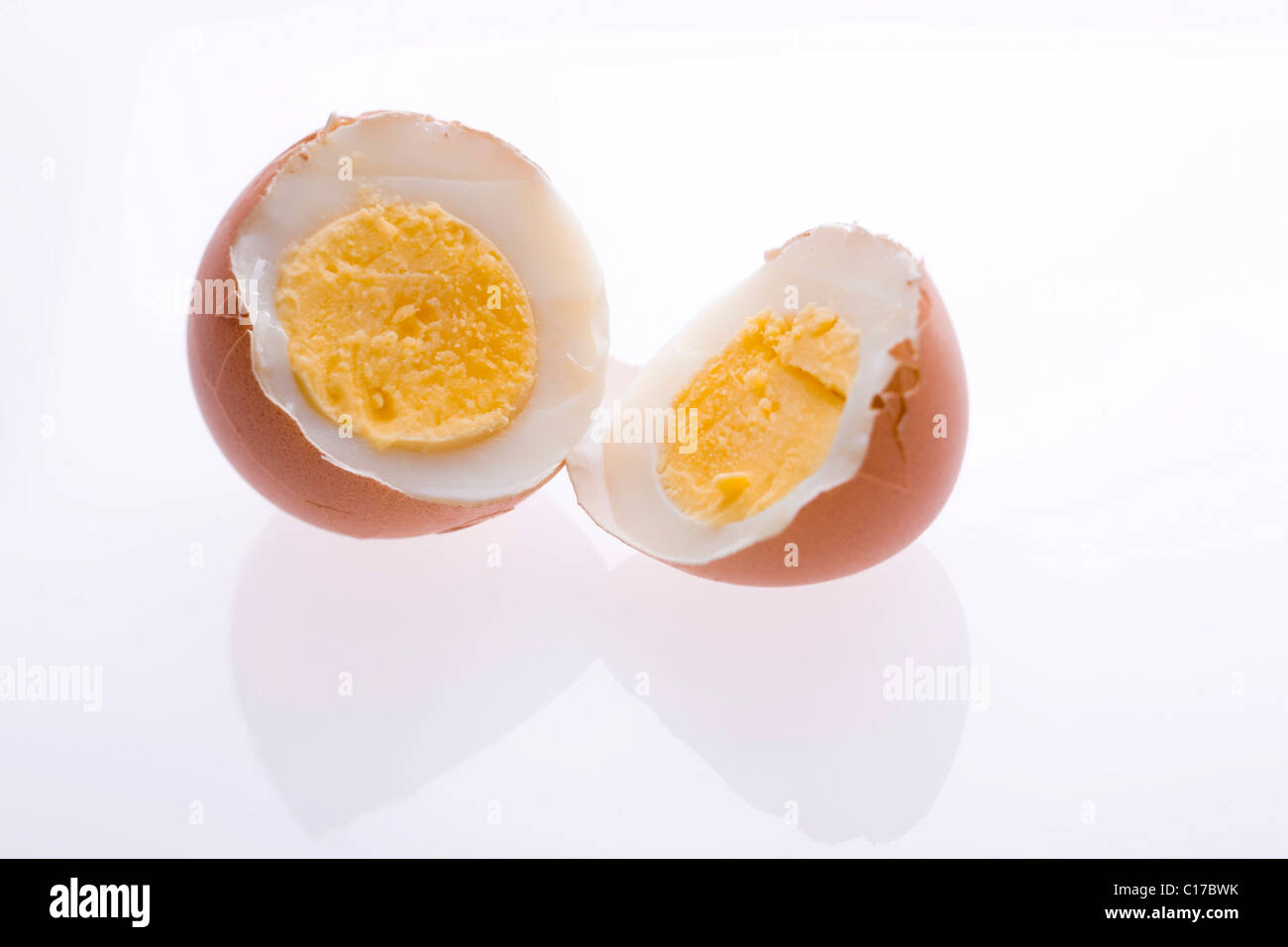 Hard-boiled egg, halves Stock Photo