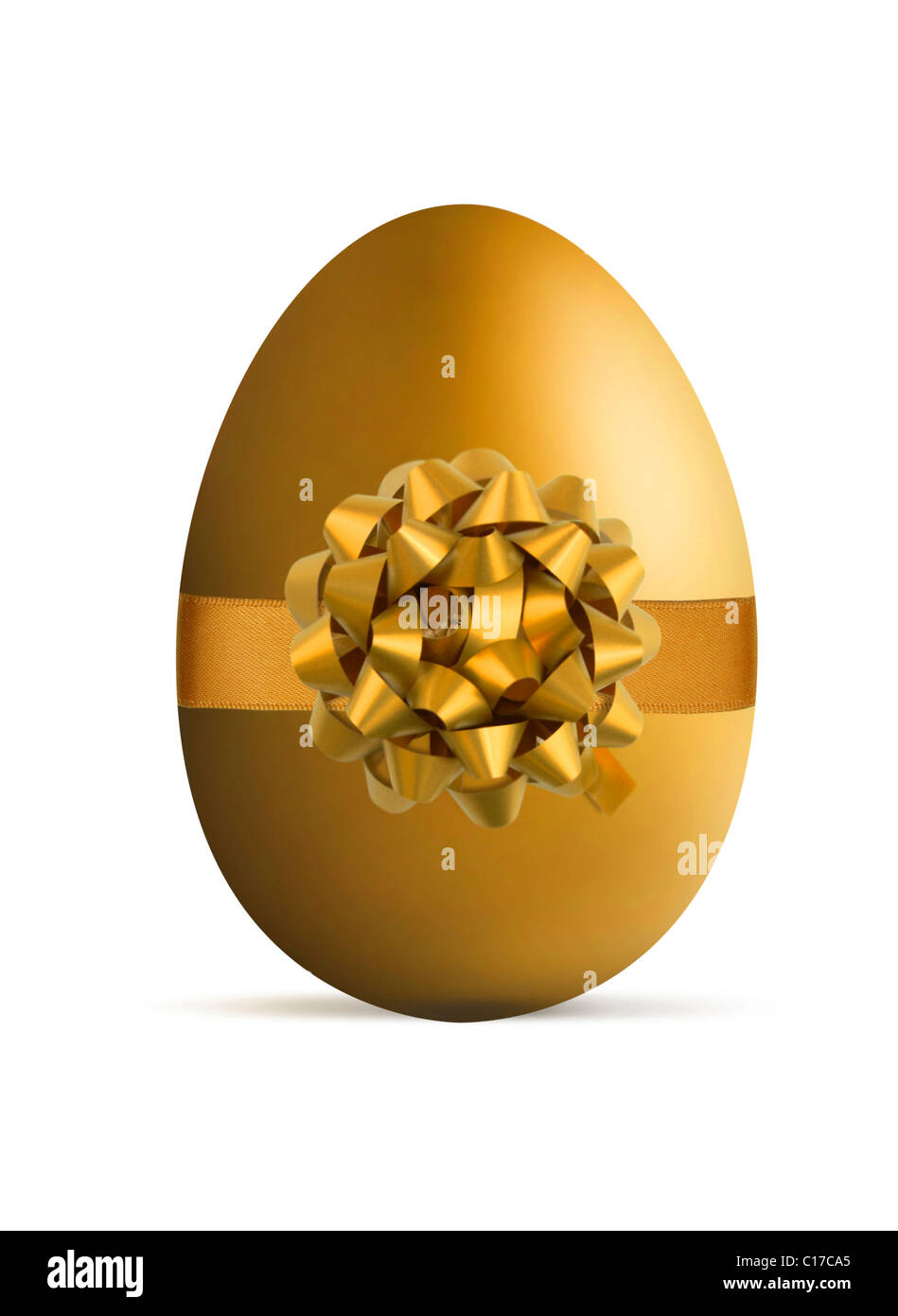 Luxury style gold easter eggs isolated on a white background Stock Photo