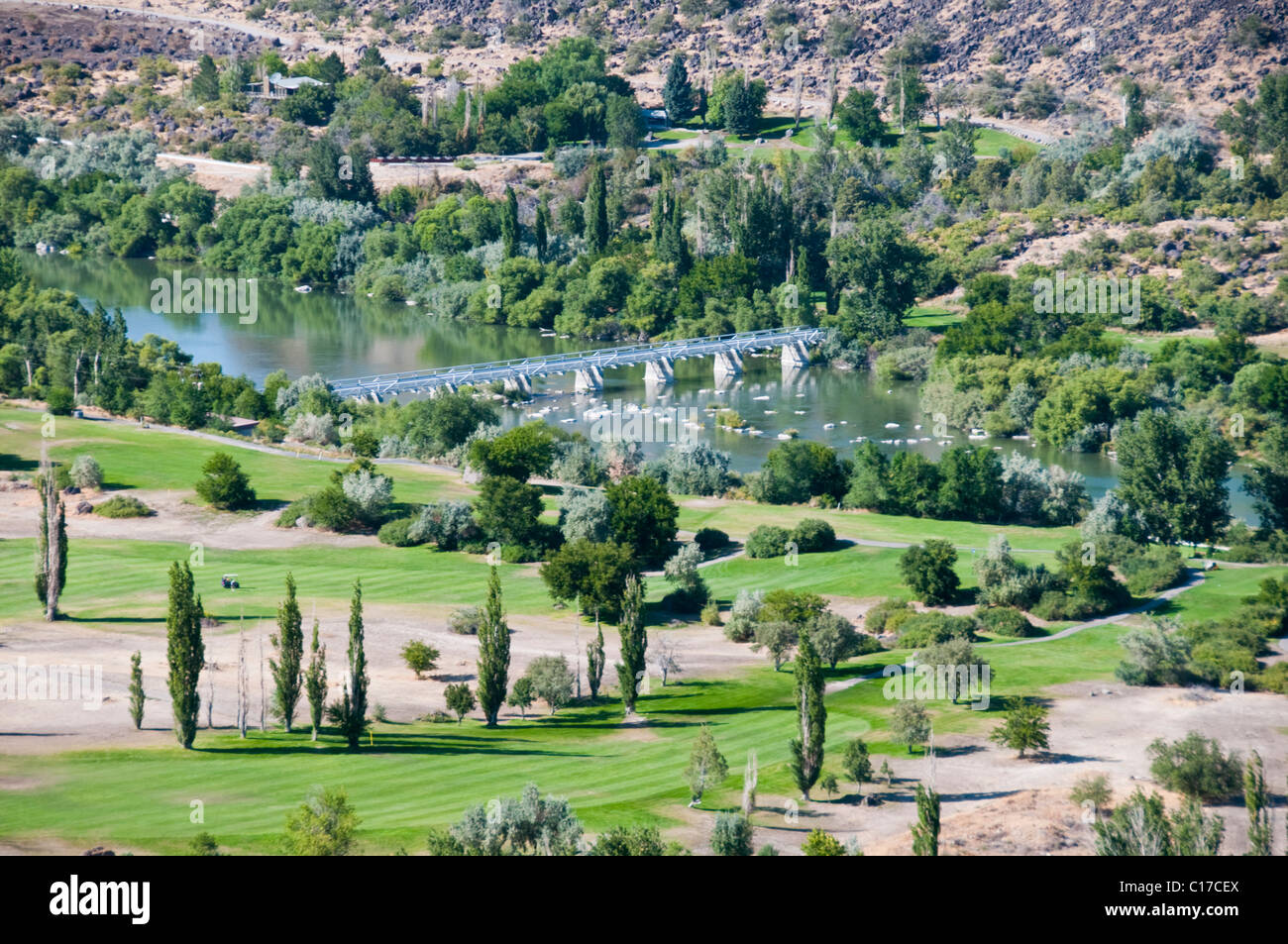 nake River Canyon & Bridge,Hwy 21,Golf Courses,Twin Falls,Idaho Stock