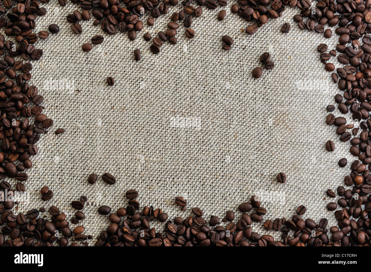 Background of gray rag and coffee beans Stock Photo - Alamy