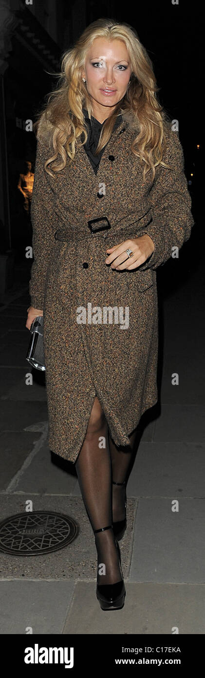 Caprice Bourret leaving Beach Blanket Babylon, in Notting Hill London