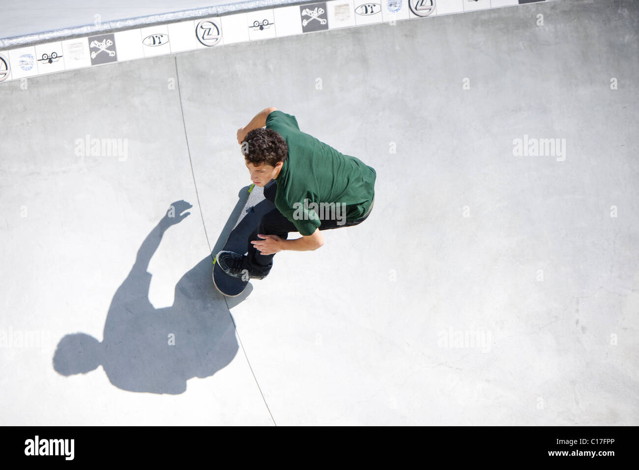 skate boarding in venice beach california skate park Stock Photo