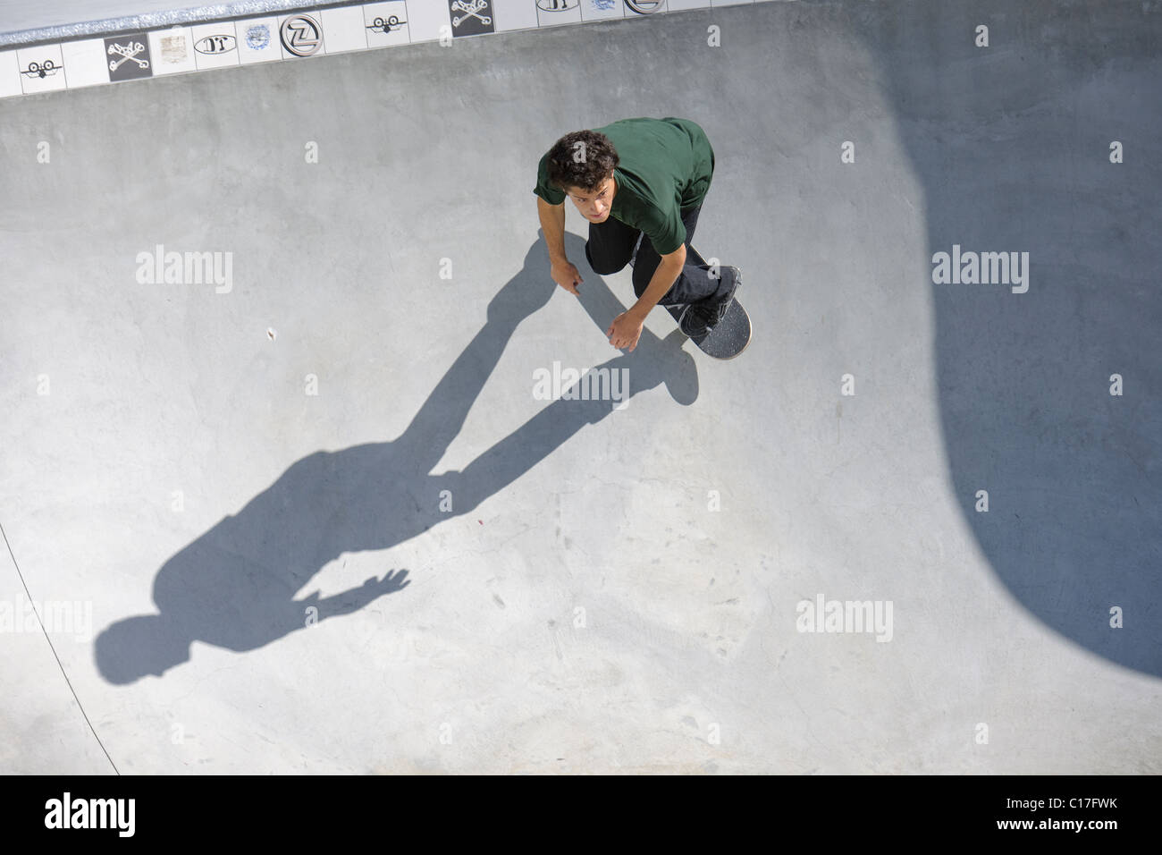 skate boarding in venice beach california skate park Stock Photo
