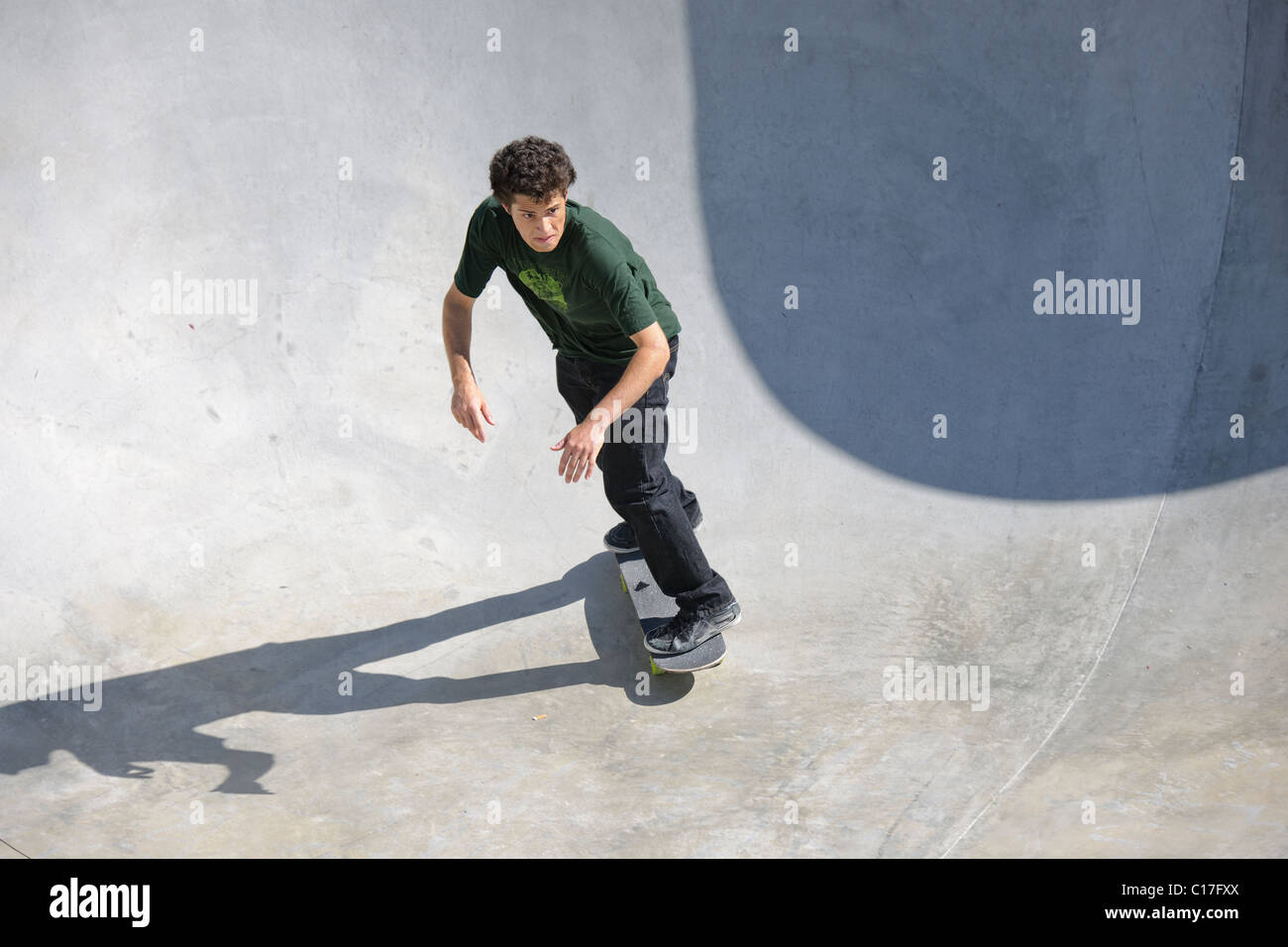 skate boarding in venice beach california skate park Stock Photo