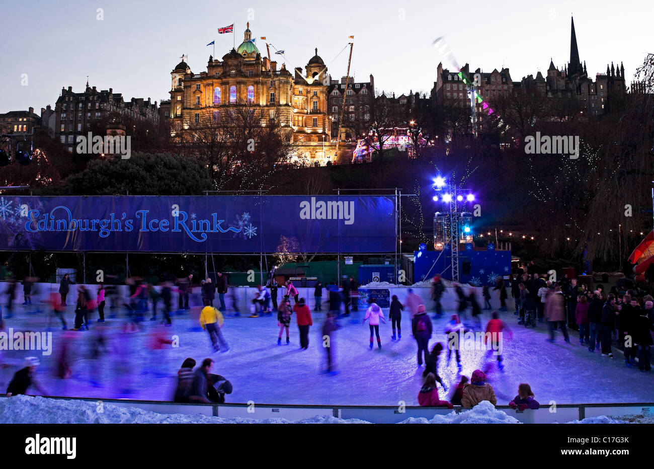 Edinburgh Ice Rink People Enjoying Skating During Christmas And New Year Celebrations Scotland Uk Stock Photo Alamy